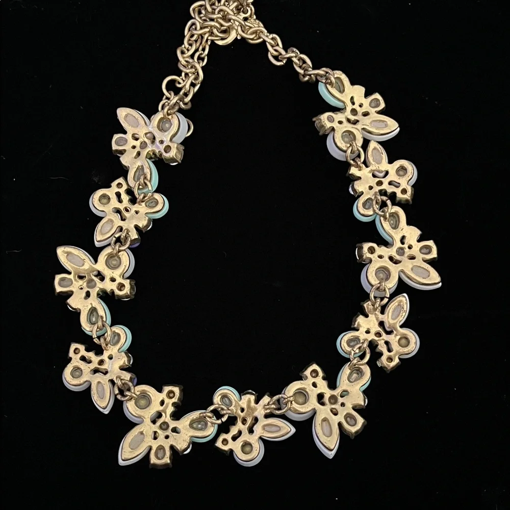 1613 * J.Crew Ombre Brulee crystal foliage statement necklace - Picture 4 of 4